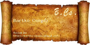 Bartko Csegő névjegykártya