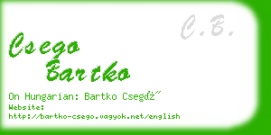 csego bartko business card